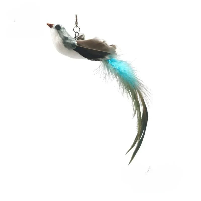 Interactive Cat Toy Handfree Cat Stick Playing Kitten Playing Teaser Wand Toy Suction Cup Bird/Feather Cat Wand Pet Supplies