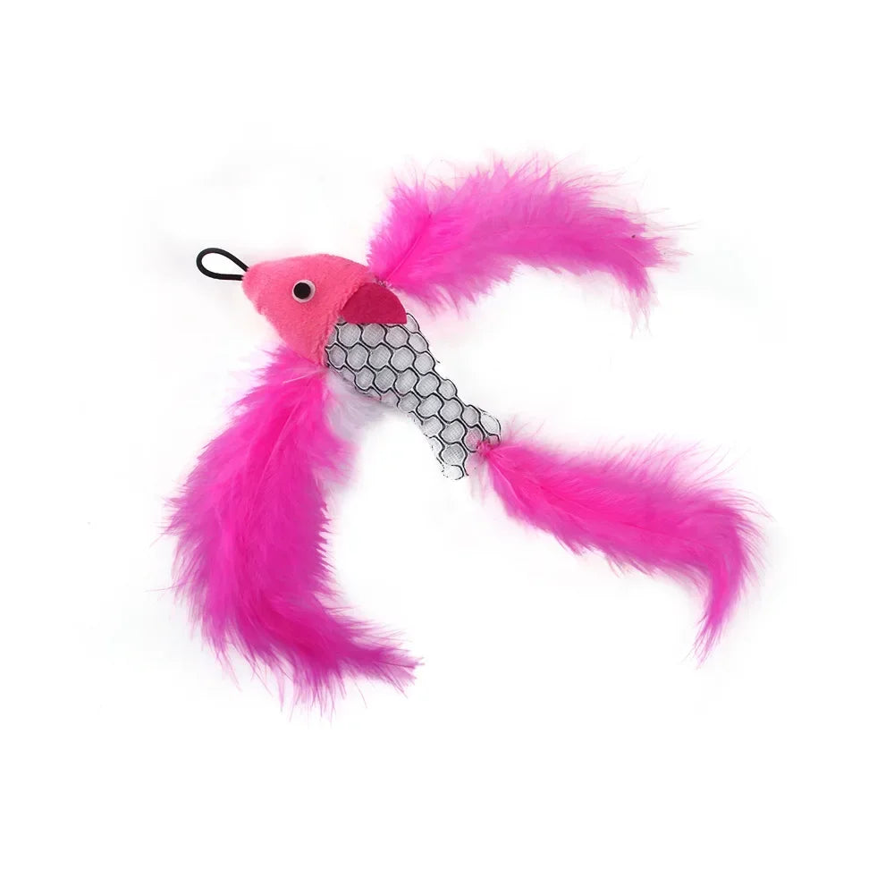 Interactive Cat Toy Handfree Cat Stick Playing Kitten Playing Teaser Wand Toy Suction Cup Bird/Feather Cat Wand Pet Supplies