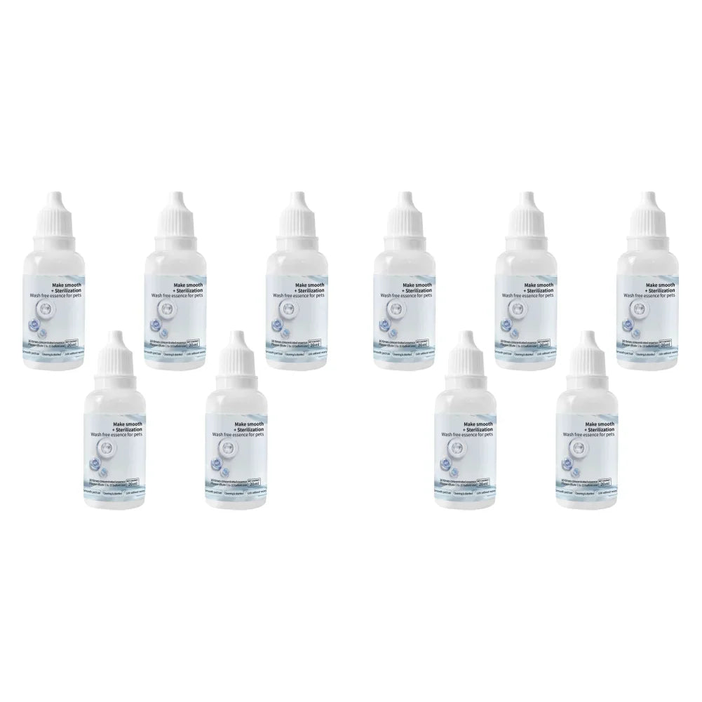 10pcs Cat Steam Brush Wash Free Essence Hair Serum Removing Dirts Mites Animal Grooming Essence Cat Dog Shampoo for Pet Cleaning