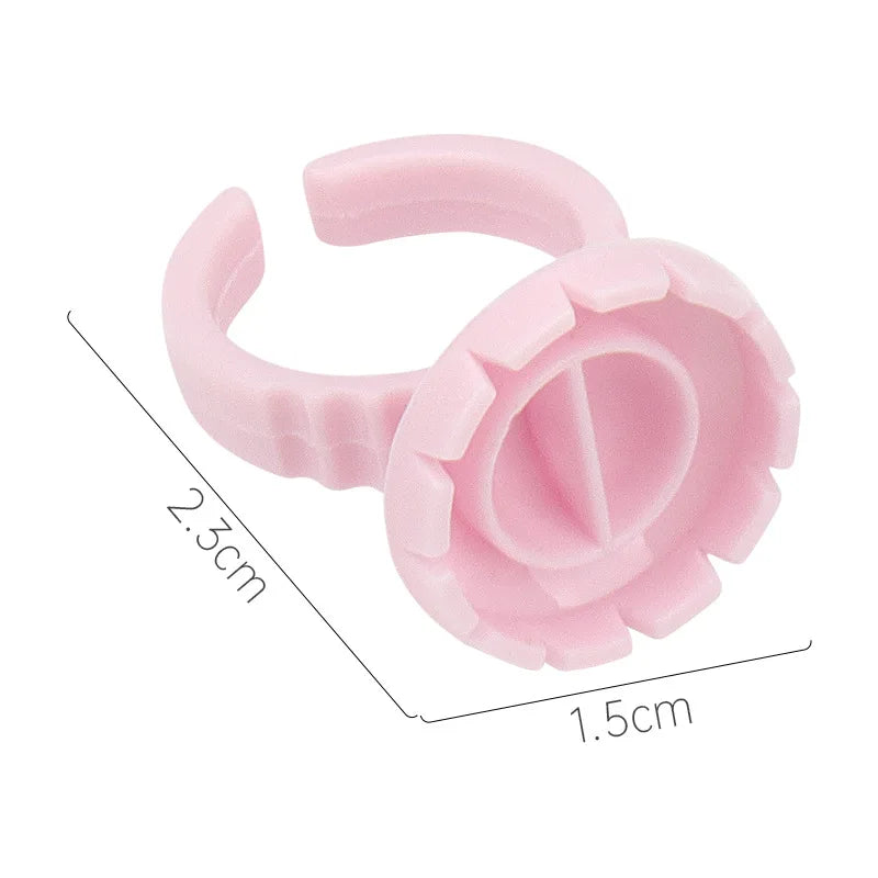 AILEISHI Wholesale 100Pcs/Bag Disposable Eyelash Extension Glue Ring Cup Tattoo Pigment Holder Container Lash Tools Supplier