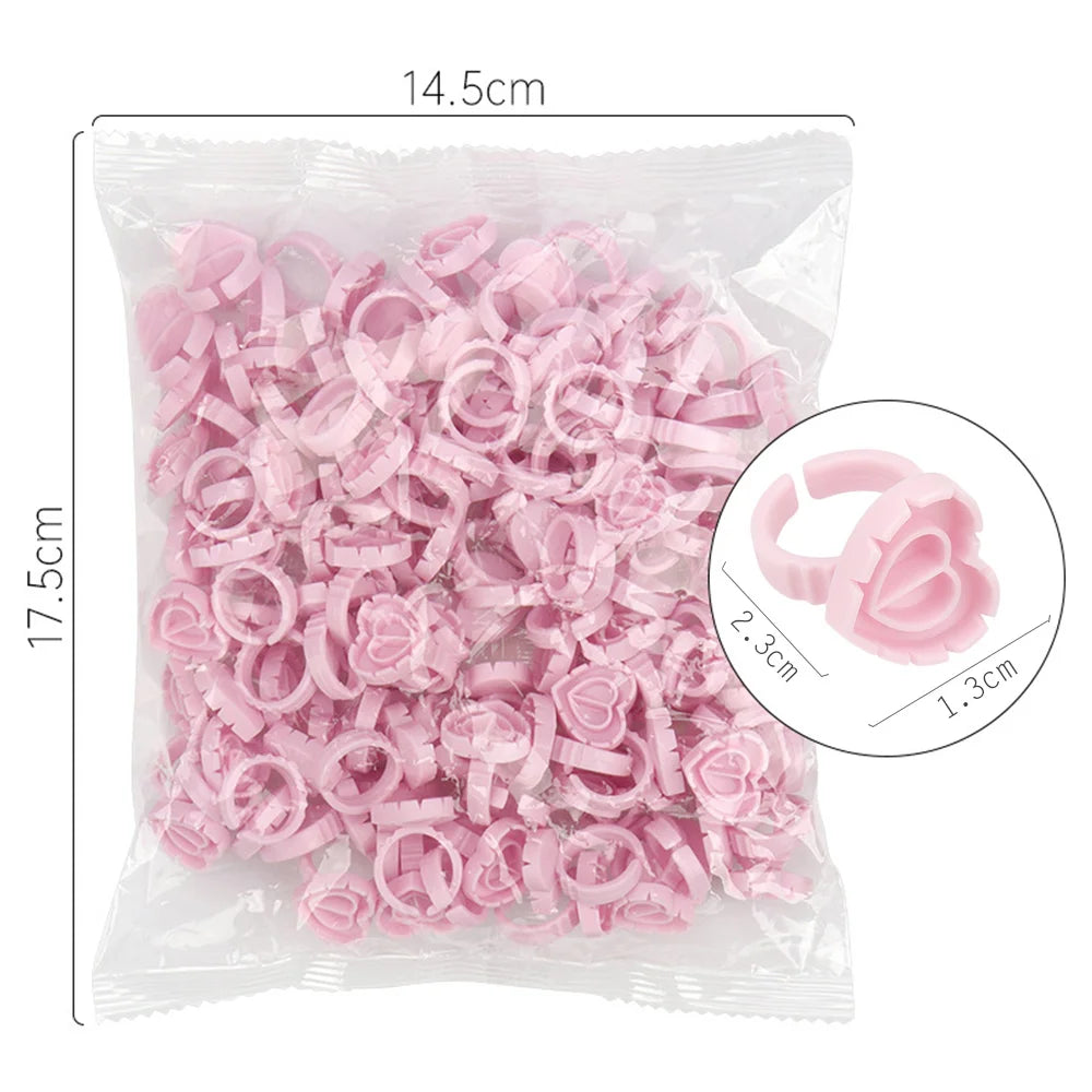 AILEISHI Wholesale 100Pcs/Bag Disposable Eyelash Extension Glue Ring Cup Tattoo Pigment Holder Container Lash Tools Supplier