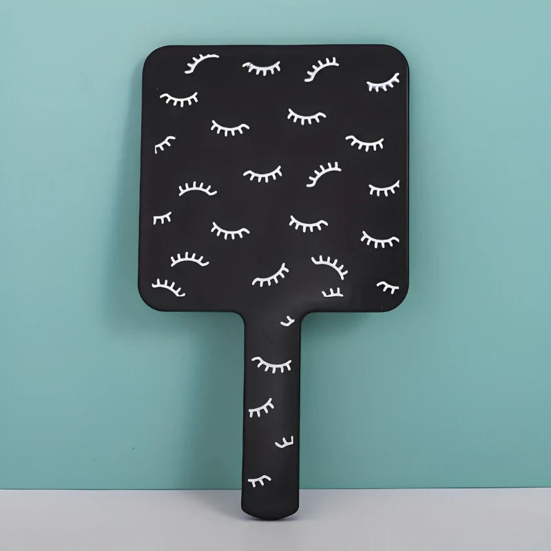 Eyelash Extension Handheld Makeup Mirror Square Vanity Mirror with Plastic Handle Hand High Definition Mirror Beauty Accessories