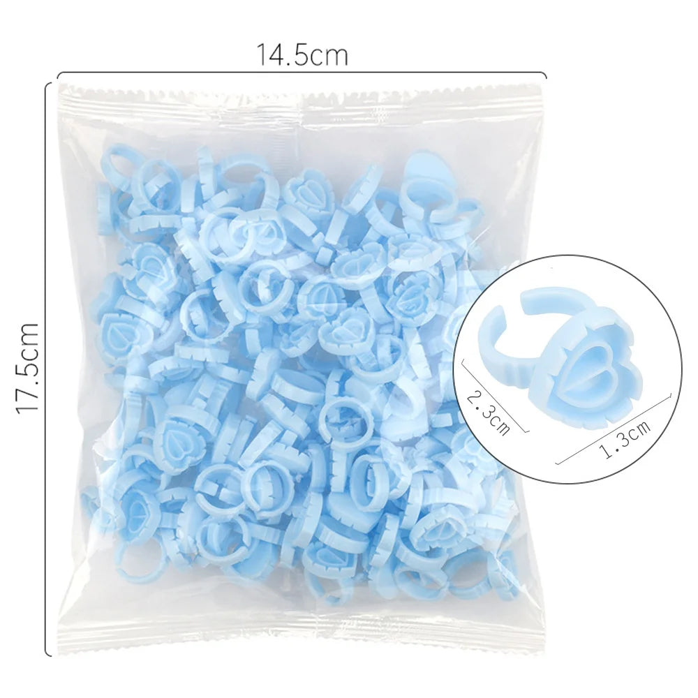 AILEISHI Wholesale 100Pcs/Bag Disposable Eyelash Extension Glue Ring Cup Tattoo Pigment Holder Container Lash Tools Supplier