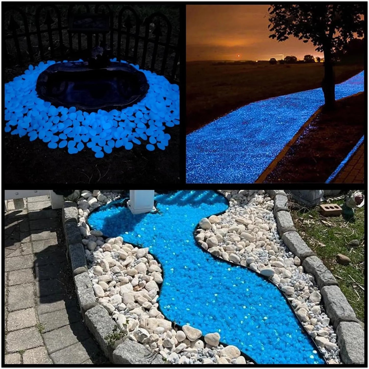 50/200PCS Glow in The Dark Rocks Outdoor Luminous Glowing Pebbles Stones Rocks for Indoor Outdoor Decorations Garden Lawn Yard
