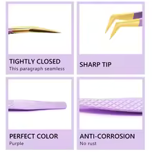 AILEISHI Eyelashes Tweezers Stainless Steel Super hard Tweezers High Precision Anti-static Tweezers For Eyelash Extensions Tools