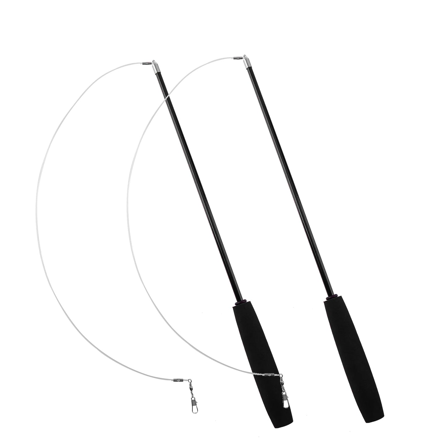 Cat Teaser Wands Three-section Telescopic Fishing Pole Wand Kitten Funny Catcher Teaser Stick Rod Interactive Stick Teaser Toys