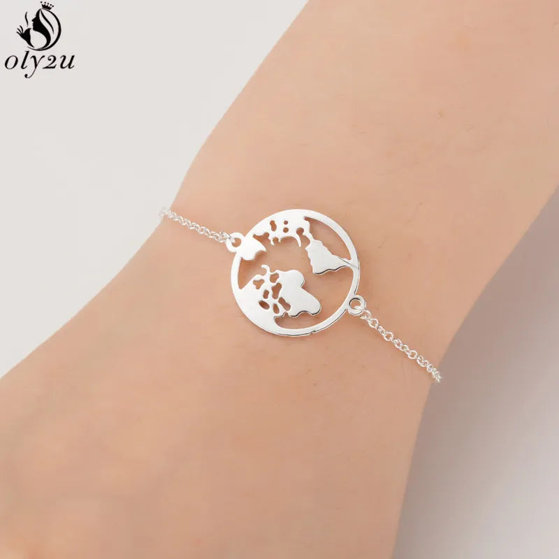 Women Origami Hummingbird Birds Bracelets & Bangles Fashion Round Wave Dog Paw Pendant Bracelet Silver Color pulseira feminina