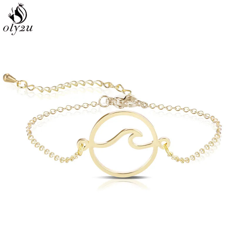 Women Origami Hummingbird Birds Bracelets & Bangles Fashion Round Wave Dog Paw Pendant Bracelet Silver Color pulseira feminina