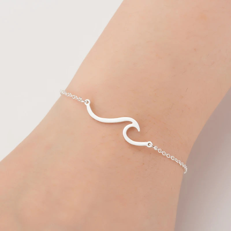 Women Origami Hummingbird Birds Bracelets & Bangles Fashion Round Wave Dog Paw Pendant Bracelet Silver Color pulseira feminina