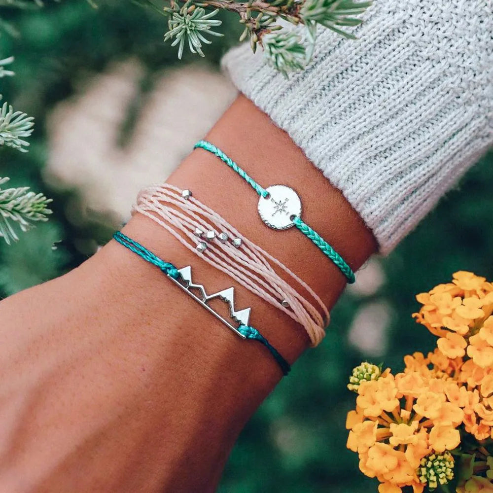 5pcs/lot Bohemian Mixed Golden Shell Starfish Bracelet Women Summer Beach Casual Jewelry Accessories Friendship Gift