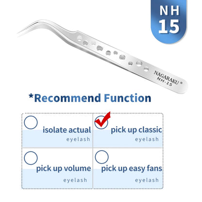 NAGARAKU Eyelash Extension Tweezers False Eyelashes Makeup Stainless Steel Professional Volume Tweezer 3D Accurate Pincet