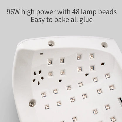 High Power 96W RED Light LED Nail Lamp Two Hands Gel UV Lamp Manicure Nail Polish Dryer Machine for Fast Drying All Gel Polish