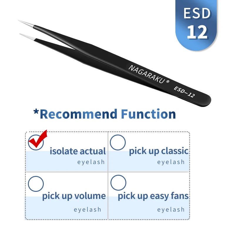 NAGARAKU Eyelash Extension Tweezers False Eyelashes Makeup Stainless Steel Professional Volume Tweezer 3D Accurate Pincet