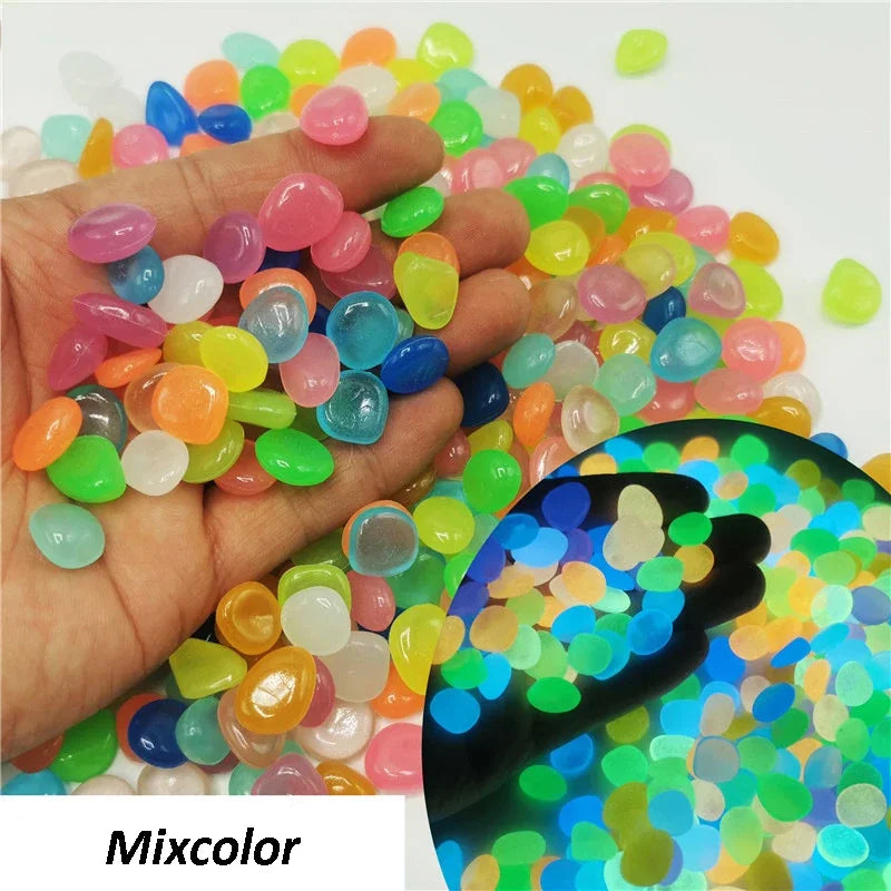 Luminous Stones Glow in The Dark Pebbles Glowing Stones Outdoor Walkways Home Garden Yard Decor Fish Tank Pebble Rocks