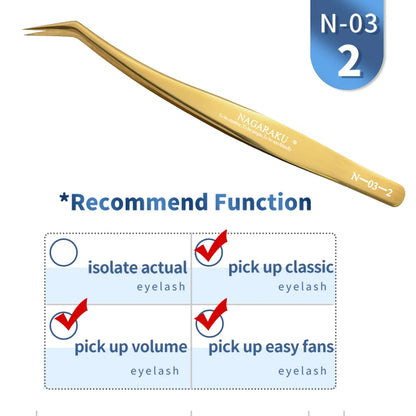 NAGARAKU Eyelash Extension Tweezers False Eyelashes Makeup Stainless Steel Professional Volume Tweezer 3D Accurate Pincet