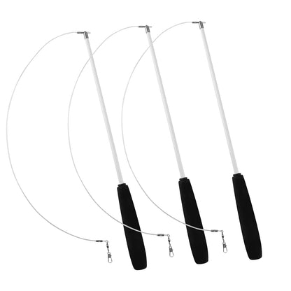 Cat Teaser Wands Three-section Telescopic Fishing Pole Wand Kitten Funny Catcher Teaser Stick Rod Interactive Stick Teaser Toys