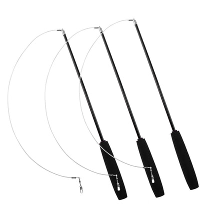 Cat Teaser Wands Three-section Telescopic Fishing Pole Wand Kitten Funny Catcher Teaser Stick Rod Interactive Stick Teaser Toys