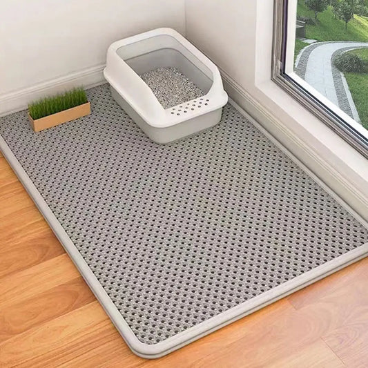 EVA Double Layer Cat Litter Mat Anti-Slip Anti-Splashing Cat Scratch Pad Waterproof Urine Proof Pet Cleaning Mat for Home