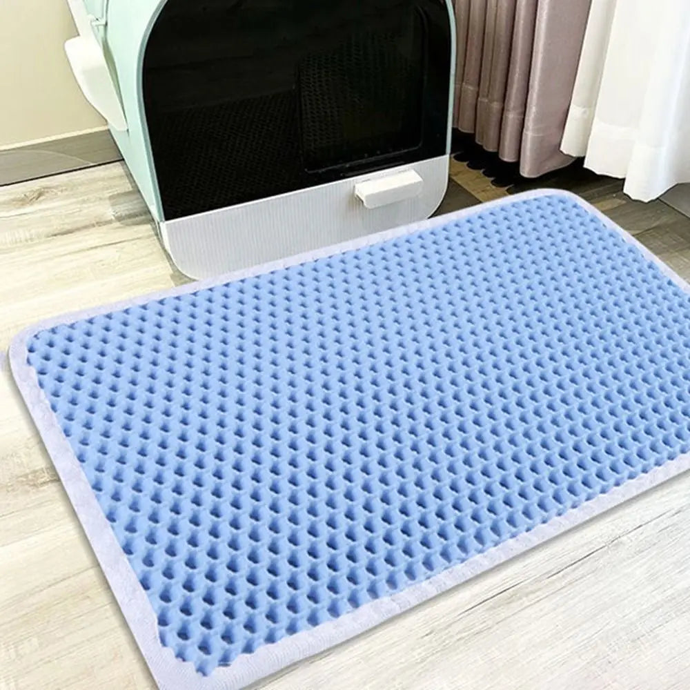 EVA Double Layer Cat Litter Mat Anti-Slip Anti-Splashing Cat Scratch Pad Waterproof Urine Proof Pet Cleaning Mat for Home