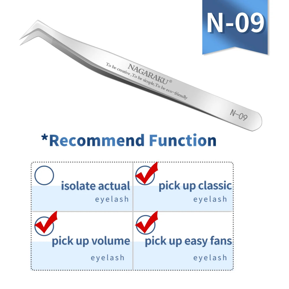 NAGARAKU Eyelash Extension Tweezers False Eyelashes Makeup Stainless Steel Professional Volume Tweezer 3D Accurate Pincet