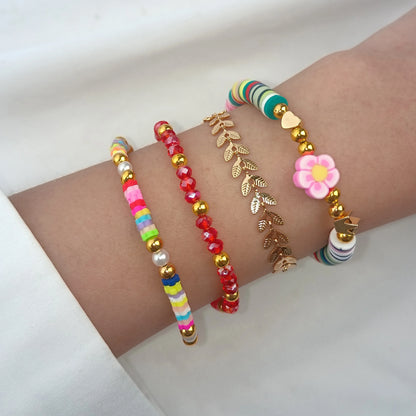5pcs/lot Bohemian Mixed Golden Shell Starfish Bracelet Women Summer Beach Casual Jewelry Accessories Friendship Gift