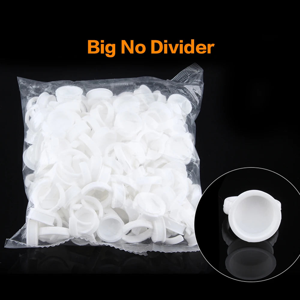 AILEISHI Wholesale 100Pcs/Bag Disposable Eyelash Extension Glue Ring Cup Tattoo Pigment Holder Container Lash Tools Supplier