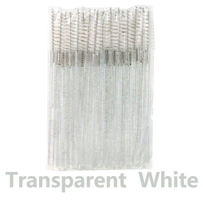 ANNAFRIS 50Pcs  Disposable Eyelash  Brush Soft Head Crystal Eyebrow Brush Lash Extension Brush  Mascara Wand Makeup Tool