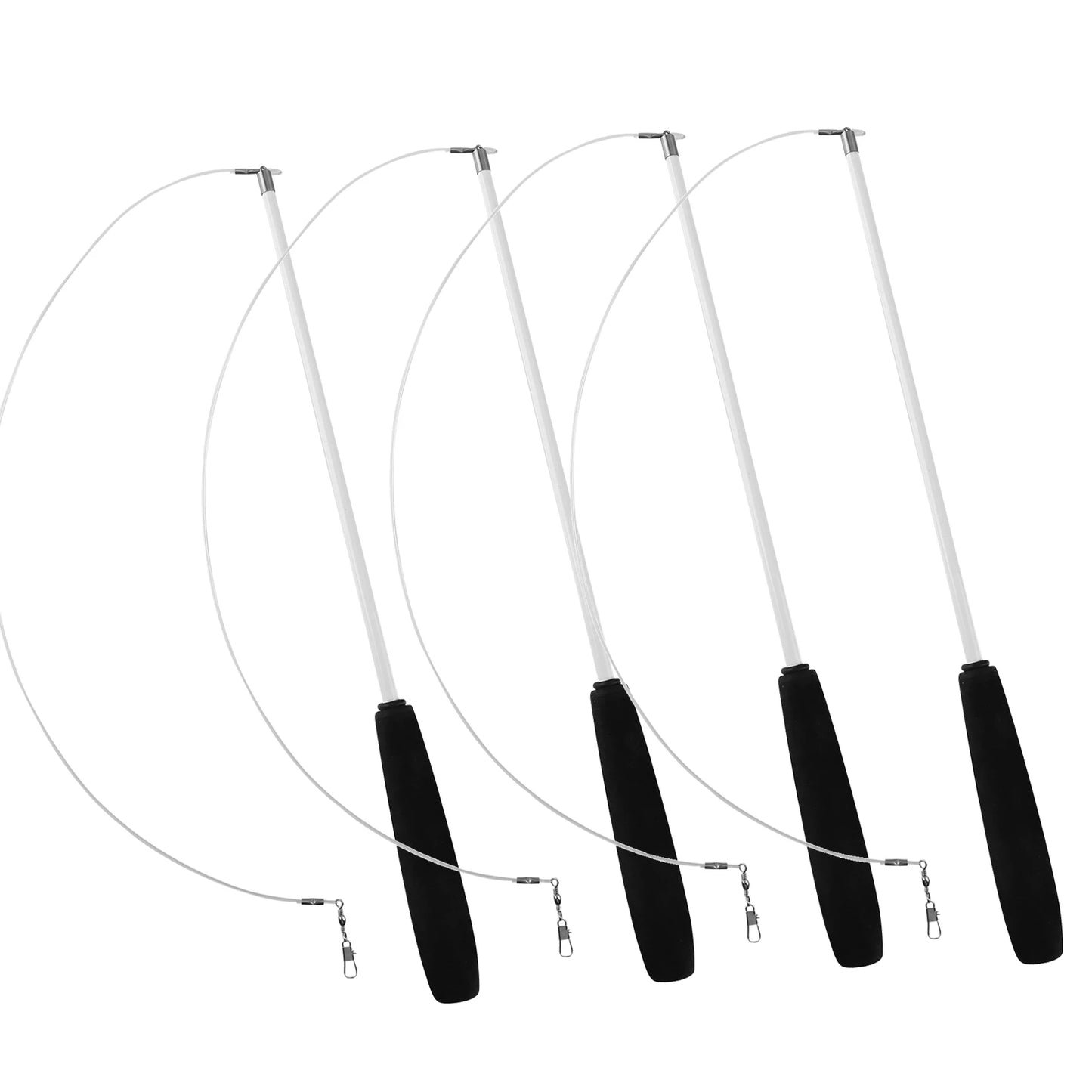 Cat Teaser Wands Three-section Telescopic Fishing Pole Wand Kitten Funny Catcher Teaser Stick Rod Interactive Stick Teaser Toys