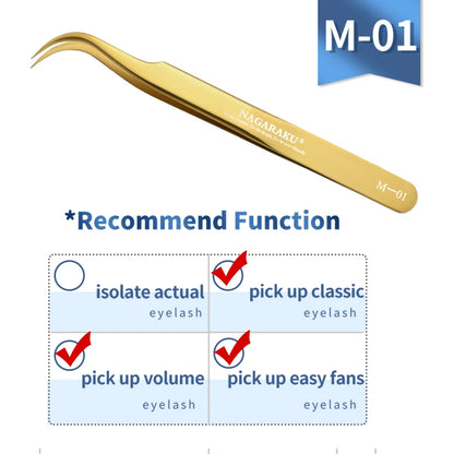 NAGARAKU Eyelash Extension Tweezers False Eyelashes Makeup Stainless Steel Professional Volume Tweezer 3D Accurate Pincet