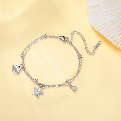 Cazador Starfish Seashell Charms Women's Bracelet Stainless Steel Summer Beach Jewelry Hand Bracelet Gift Trend 2025 Wholesale