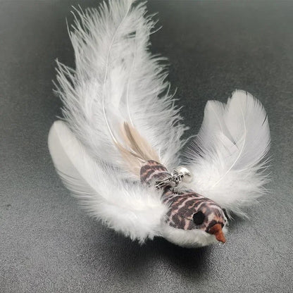 Interactive Cat Toy Handfree Cat Stick Playing Kitten Playing Teaser Wand Toy Suction Cup Bird/Feather Cat Wand Pet Supplies