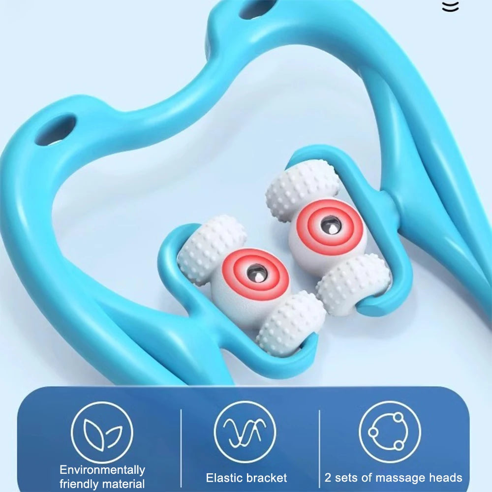 6 Roller Neck Shoulder Multifunction Neck Massager Therapy Shoulder Body Self Massage Tool Relieve Hand Pressure Deep Massager