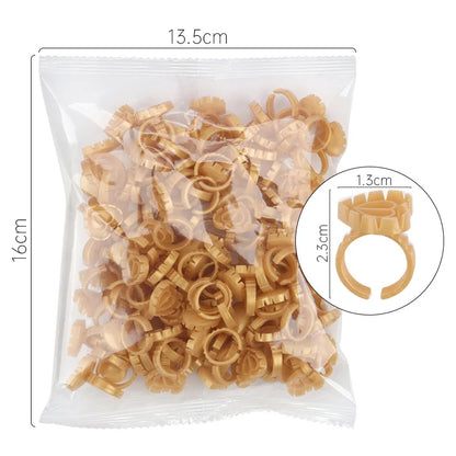 AILEISHI Wholesale 100Pcs/Bag Disposable Eyelash Extension Glue Ring Cup Tattoo Pigment Holder Container Lash Tools Supplier