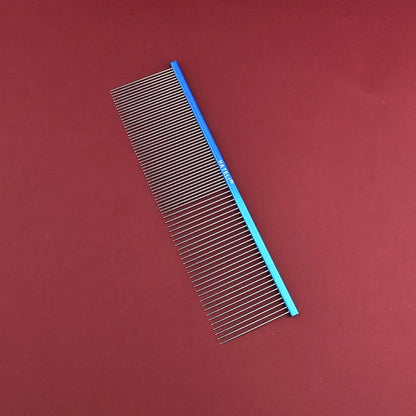 19cm Pet Rainbow Comb Dog Cat Grooming Comb Stainless Steel Pet Comb Dense Teeth Cleaning Brush Hair Removal Pet Supplies