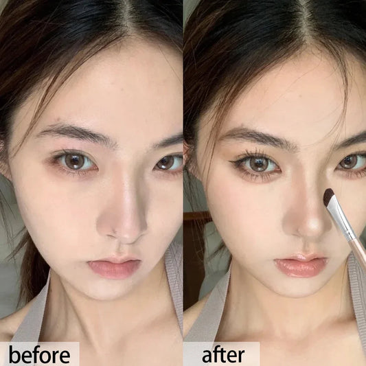 Flat Angled Nose Shadow Makeup Brushes Professional Soft Eyeshadow Nose Contouring Brushes Professional Beauty Cosmetics Tools