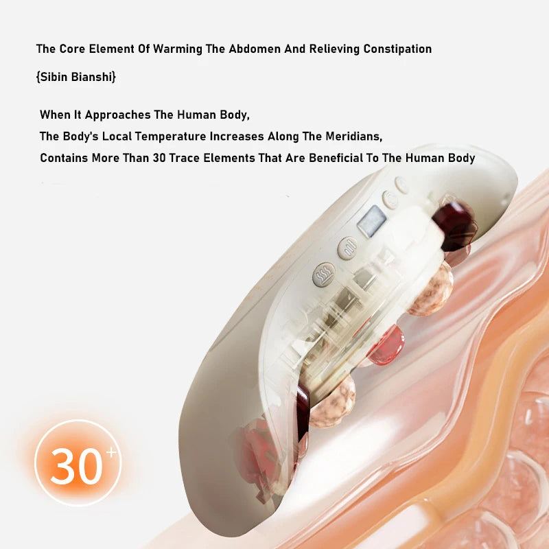 Aiveisi32MM Large Bianstone Red Light Assisted Hot Compress Abdominal Massager Machine Waist Roller Electric Massage Device Tool