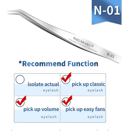 NAGARAKU Eyelash Extension Tweezers False Eyelashes Makeup Stainless Steel Professional Volume Tweezer 3D Accurate Pincet