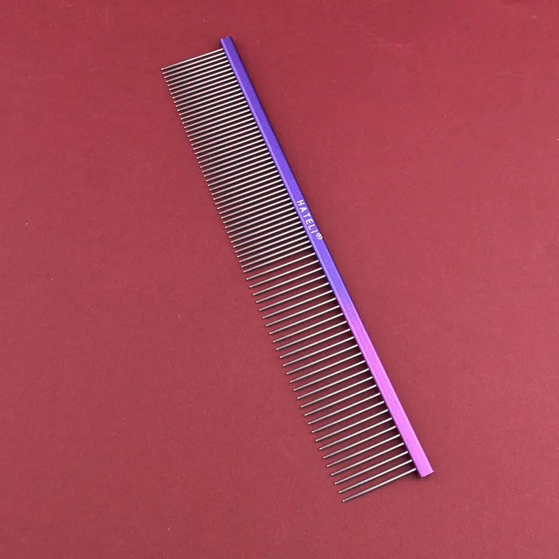 19cm Pet Rainbow Comb Dog Cat Grooming Comb Stainless Steel Pet Comb Dense Teeth Cleaning Brush Hair Removal Pet Supplies