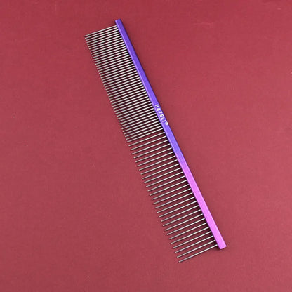19cm Pet Rainbow Comb Dog Cat Grooming Comb Stainless Steel Pet Comb Dense Teeth Cleaning Brush Hair Removal Pet Supplies