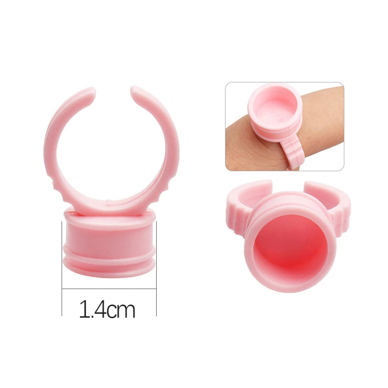 AILEISHI Wholesale 100Pcs/Bag Disposable Eyelash Extension Glue Ring Cup Tattoo Pigment Holder Container Lash Tools Supplier