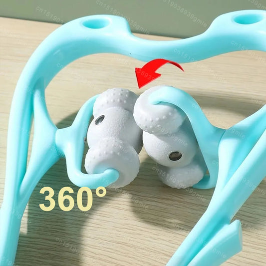 6 Roller Neck Shoulder Multifunction Neck Massager Therapy Shoulder Body Self Massage Tool Relieve Hand Pressure Deep Massager