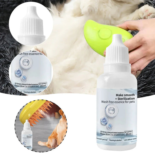 10pcs Cat Steam Brush Wash Free Essence Hair Serum Removing Dirts Mites Animal Grooming Essence Cat Dog Shampoo for Pet Cleaning