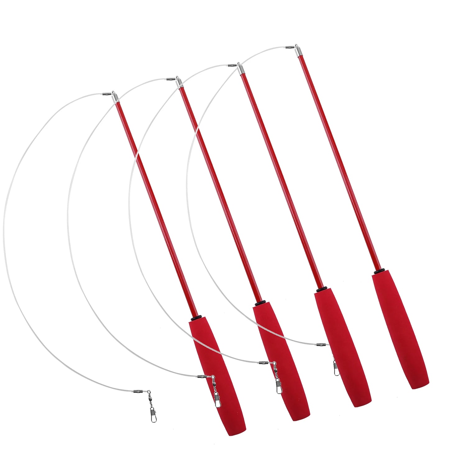 Cat Teaser Wands Three-section Telescopic Fishing Pole Wand Kitten Funny Catcher Teaser Stick Rod Interactive Stick Teaser Toys