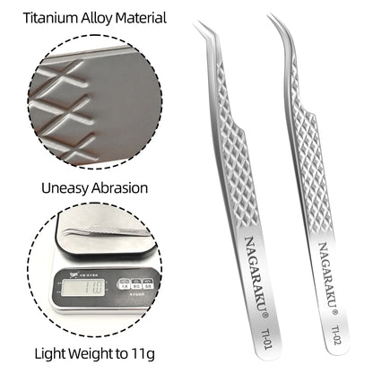 NAGARAKU Eyelash Extension Tweezers False Eyelashes Makeup Stainless Steel Professional Volume Tweezer 3D Accurate Pincet