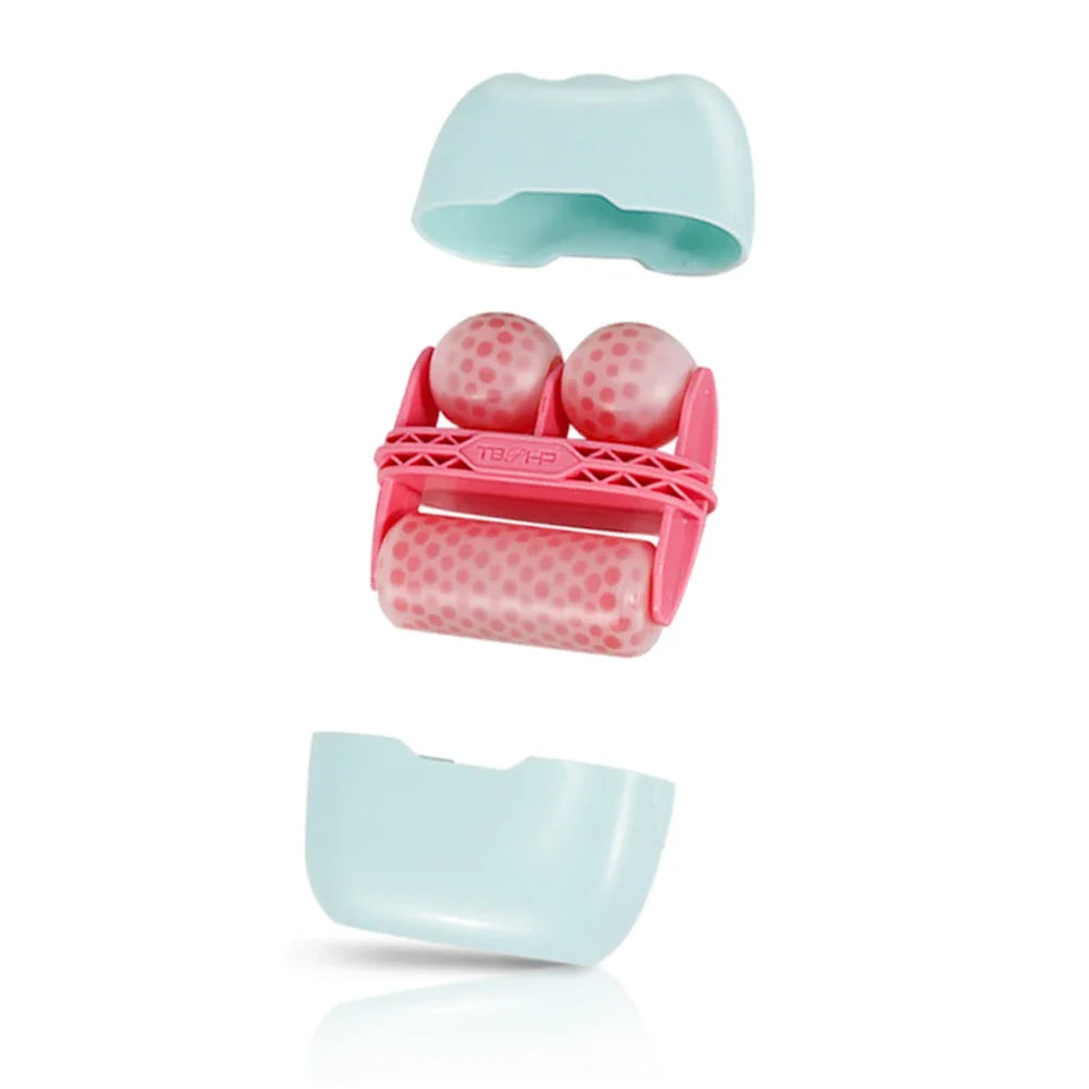 Cool Facial Face Massage Roller Double Roller Relieve Fatigue Pain Redness Skin Tighten Face Lift Reduce Swell for Home Use