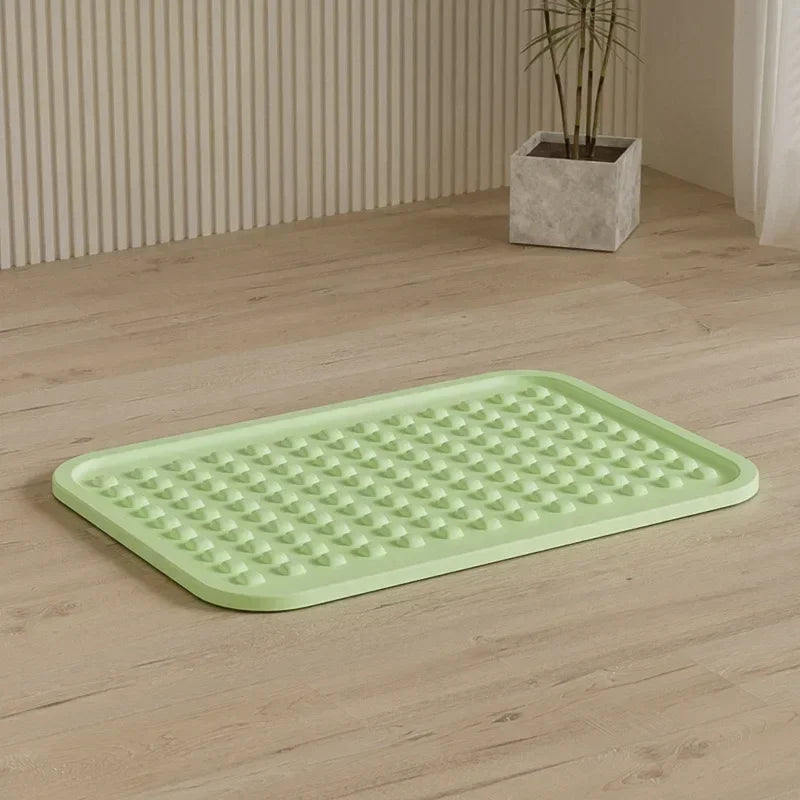 Semi-Enclosed Cat Litter Box High Sides Anti-Splash Thickened Large Capacity Litter Tray with Scoop for Multi-Cat Household