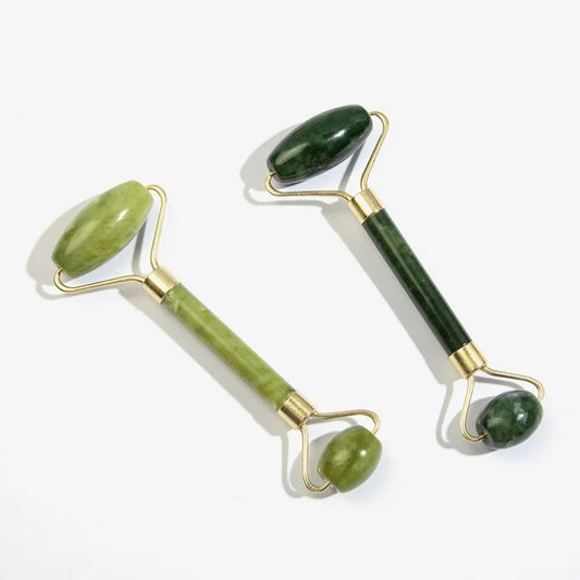 Jade Stone Face Roller Facial Massager Double Rollers