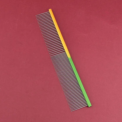 19cm Pet Rainbow Comb Dog Cat Grooming Comb Stainless Steel Pet Comb Dense Teeth Cleaning Brush Hair Removal Pet Supplies