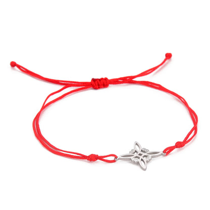 LIKGREAT Witch Knot Wax Rope Bracelet Stainless Steel Witchcraft Knot Charm Pendant On Hand Wicca Amulet Jewelry Biethday Gifts