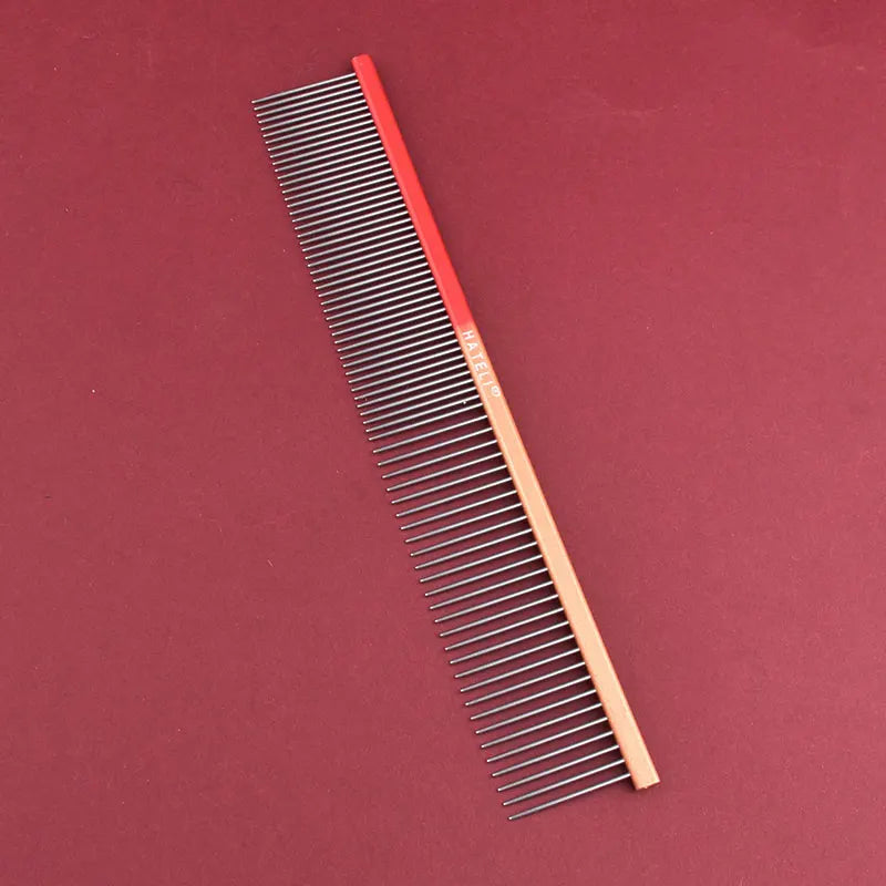 19cm Pet Rainbow Comb Dog Cat Grooming Comb Stainless Steel Pet Comb Dense Teeth Cleaning Brush Hair Removal Pet Supplies